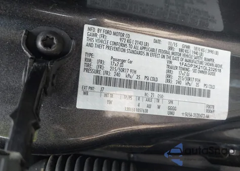 2016 Ford Focus Se z USA, uszkodzony, nr VIN 1FADP3K21GL232618